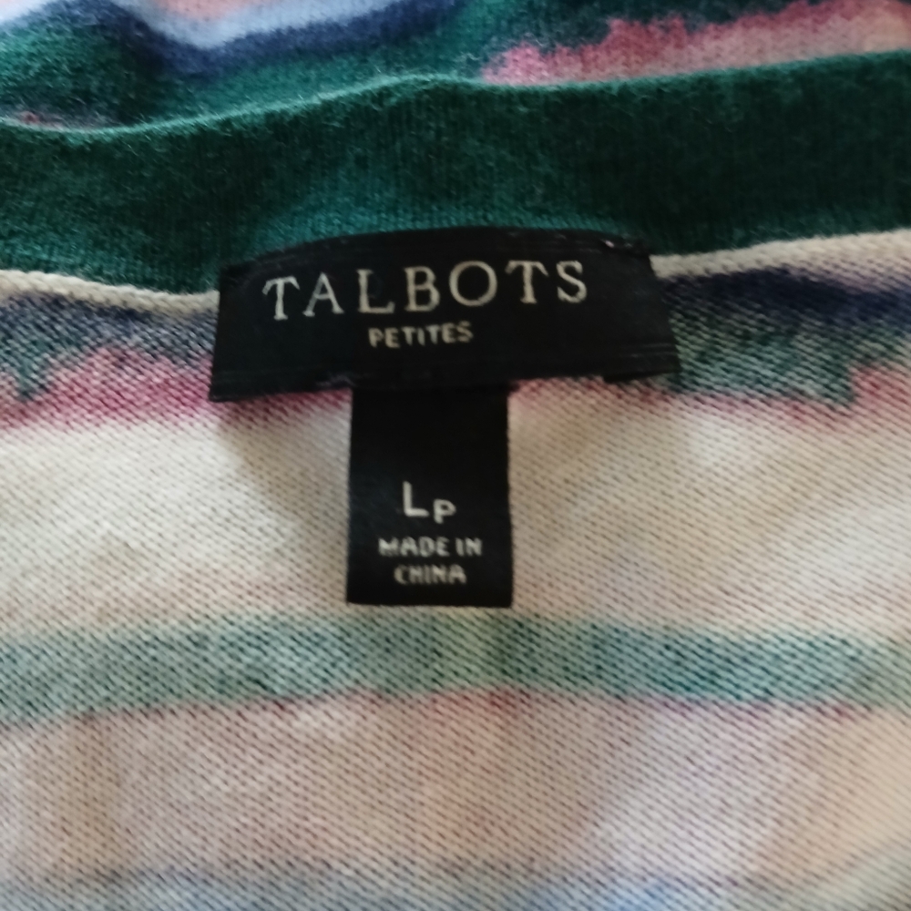 Talbots Cotton Striped Cardigan Sweater - Picture 5 of 6